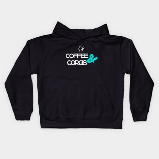 Coffee And Corgis Dog Design Kids Hoodie